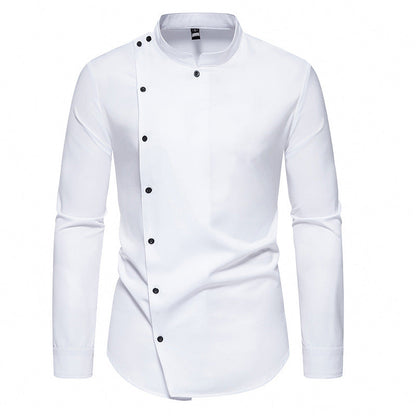 Herren Langarmhemd Modern Knopfdesign Slim Fit