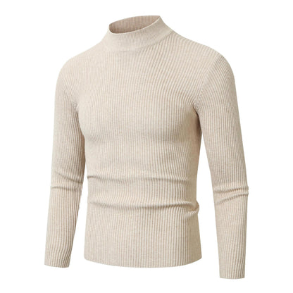 Herren Rollkragenpullover Feinwolle Modern Elegant