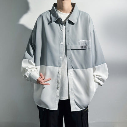Herren Oversized Hemd Mit Taschen Groß