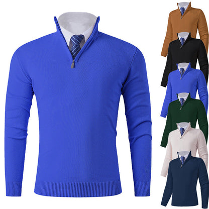 Herren Stehkragenpullover Eleganter Reißverschluss Pullover Modern - BerlinGlamour