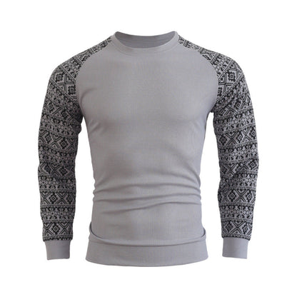 Herren Pullover Langarm Modern Rundhals mit Muster