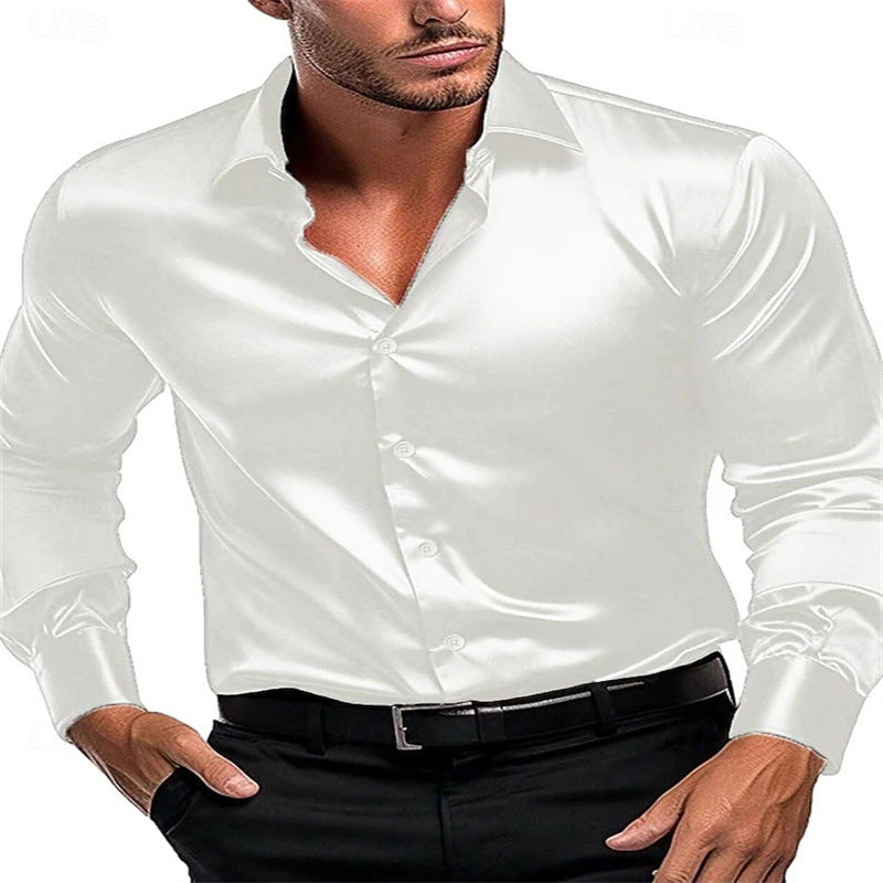 Elegantes Herren-Hemd mit klassischem Kragen Seide