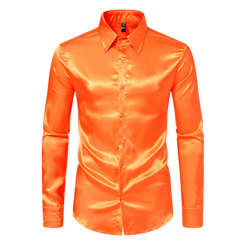Herren Hemd Modern Satin Glänzend SlimFit