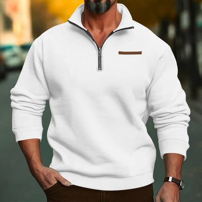 Herren Pullover Lässig Struktur mit Reißverschluss Modern