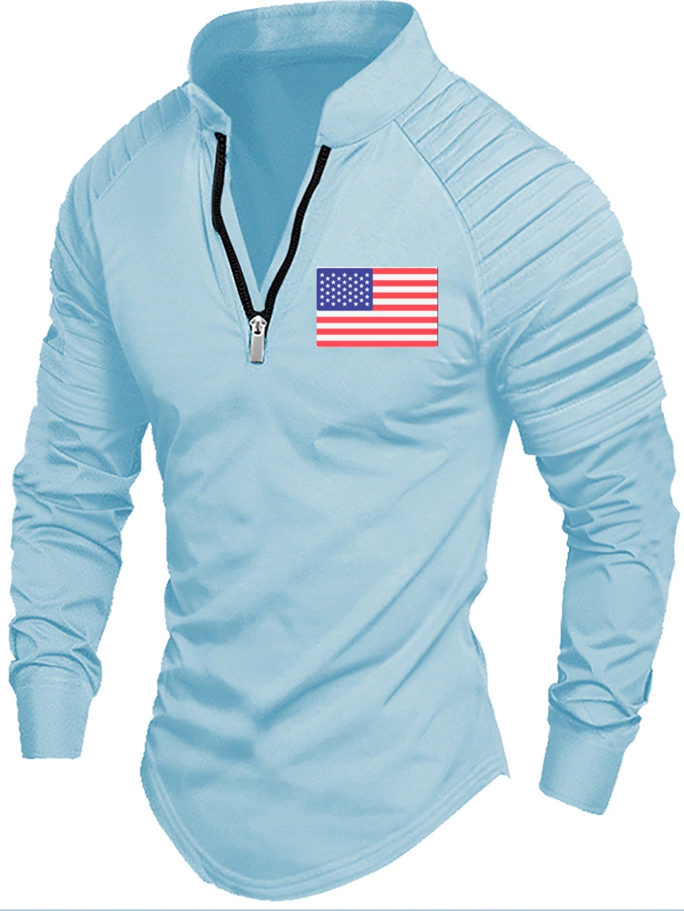 Herren Sportoberteil Reißverschluss Schulterdesign Modern