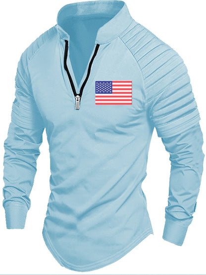 Herren Sportoberteil Reißverschluss Schulterdesign Modern