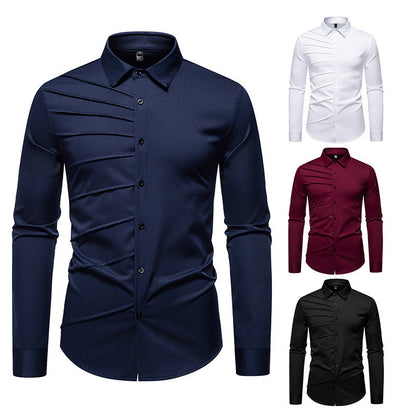 Herren Langarmhemd Rippendesign Modern Berlin Style - BerlinGlamour