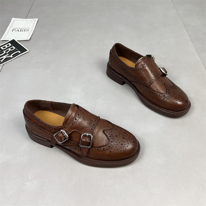 Damen Mokassins Elegante Schnallen Schuhe Frauen