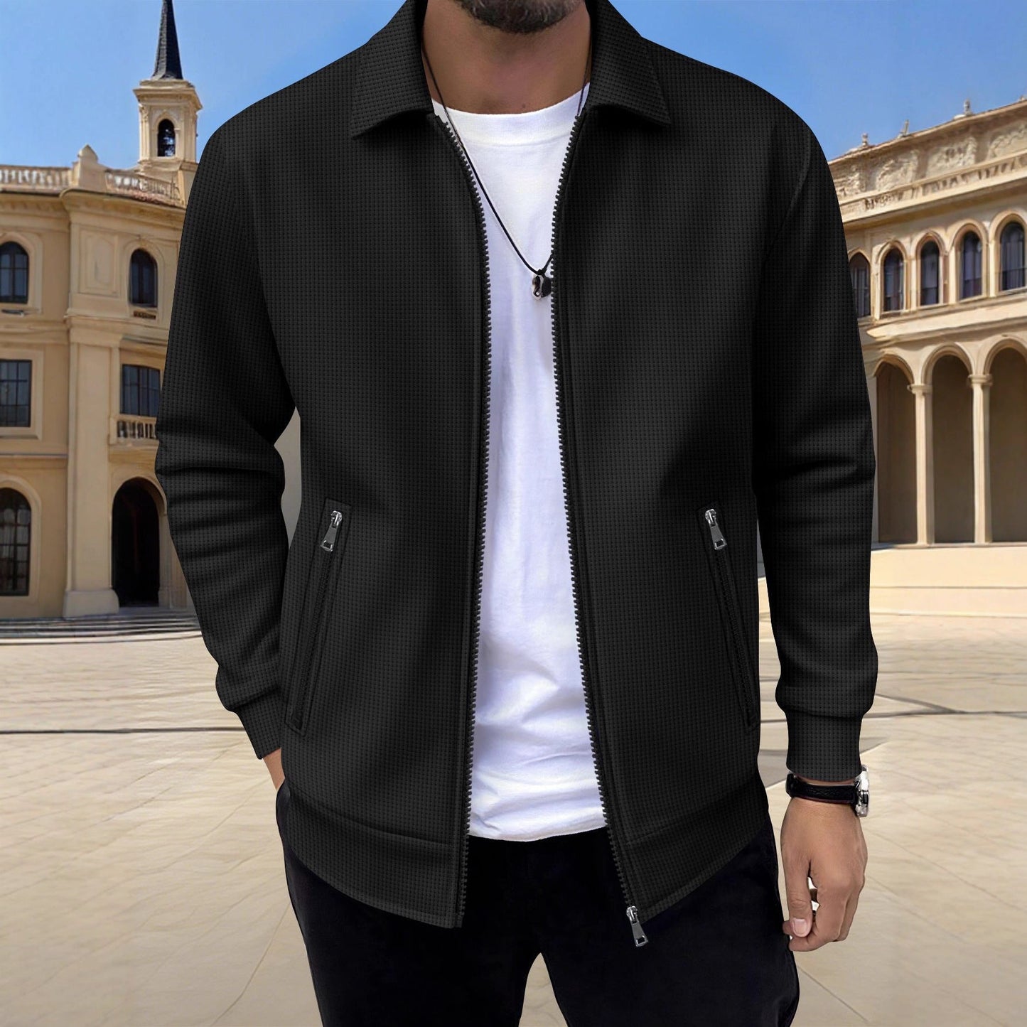 Herren Sportliche Steppjacke mit seitlichen Reißverschlusstaschen BerlinGlamour.