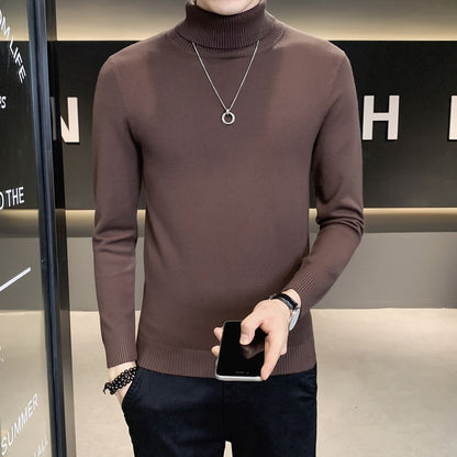 Herren Pullover Weich Strickware Hochkragen Modern