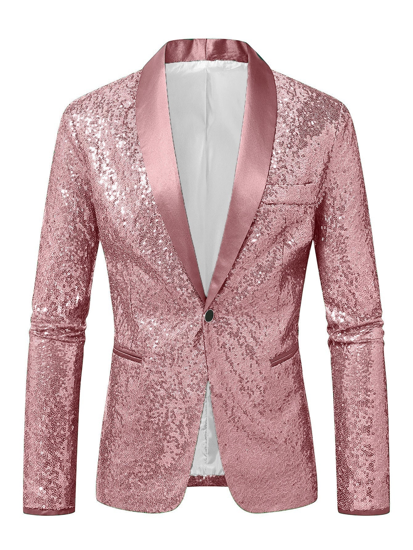 Herren Blazer Pailletten Modern Schnitt Glamour