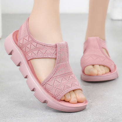 Damen Sandalen Bequem Elastisch Rutschfest