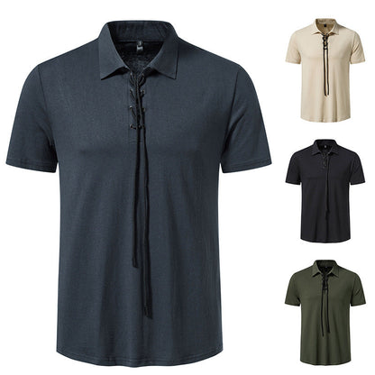 Herren Polo-Shirt Schnürdesign Modern Berlin Style