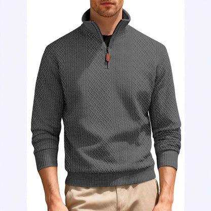 Herren Pullover Lässig Stehkragen Strick Qualität - BerlinGlamour