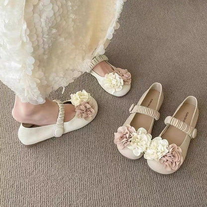 Damen Ballerinas Elastisch Floralmuster Frauen Schuhe