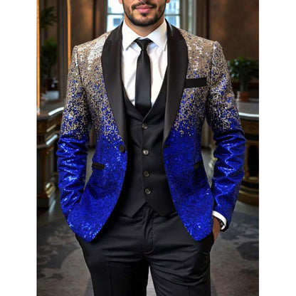 Glamour Sakko Herren Paillettenjacke Elegant
