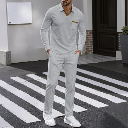 Herren Kombi Set Poloshirt Jogginghose Sportlich Modern