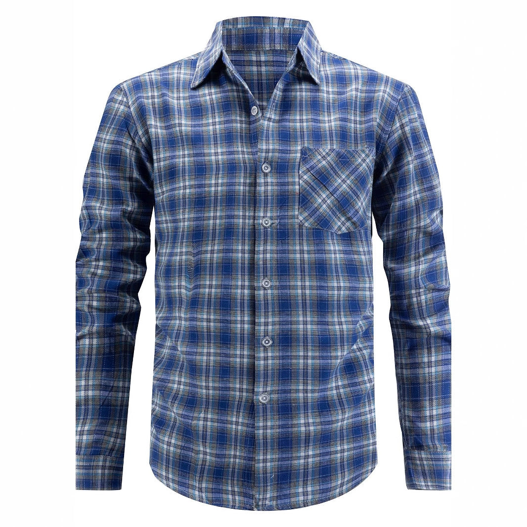 Herren Karo Hemd Langarm Modern Elegant