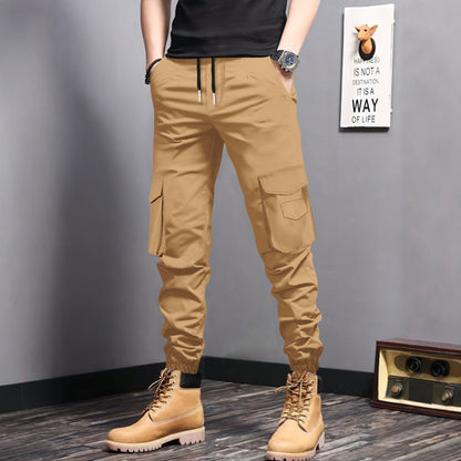 Herren Cargo-Jogginghose Elastisch Mit Taschen Schwarz