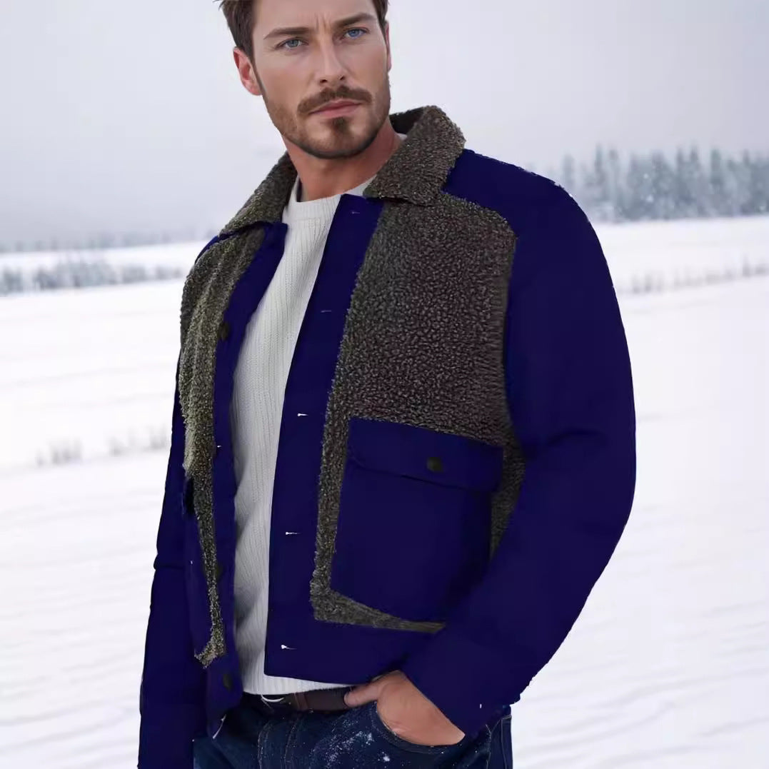 Herren Outdoor-Jacke Teddyfellkragen Warm Funktional
