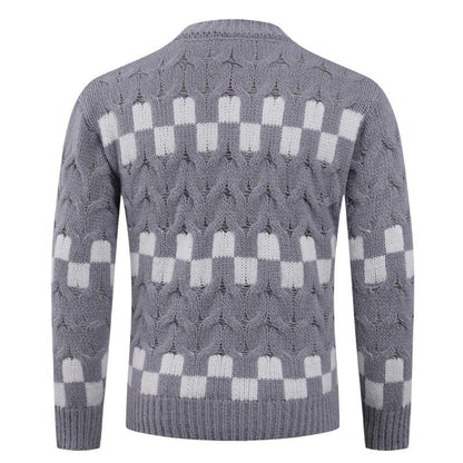 Herren Strickpullover Geometrisch Modern Hochkragen