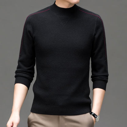 Herren Pullover Modern Strukturiert Hochgeschlossen