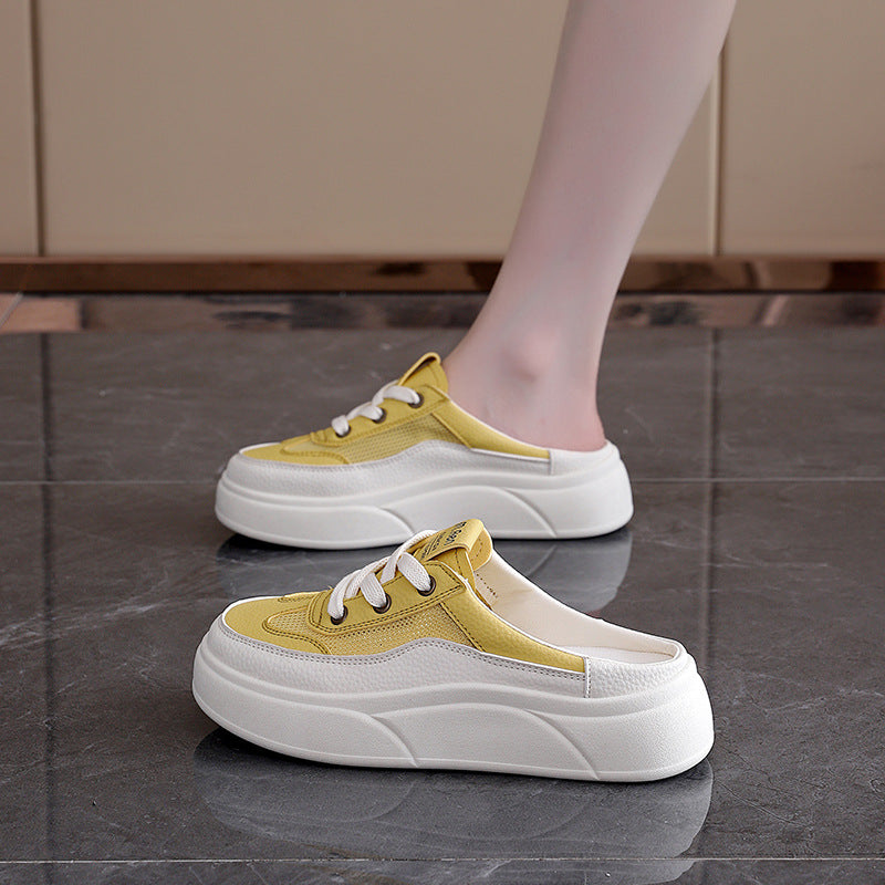 Damen Sneaker Bequem Elastisch Dickes Sohlen Design