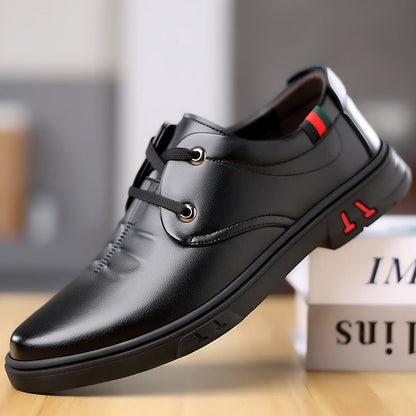 Herren Schnürschuhe Leder Elegante Schwarz Luxus