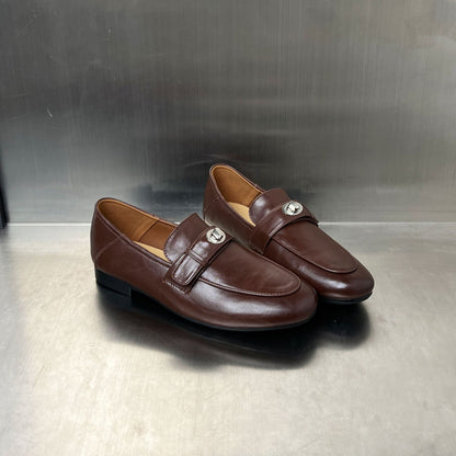 Damen Mokassins Elegante Kunstleder Schuhe Mit Schnalle