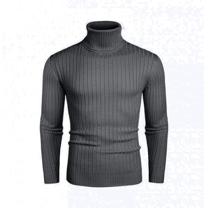 Herren Rollkragenpullover Fein Rippenstrick Eleganter Stil