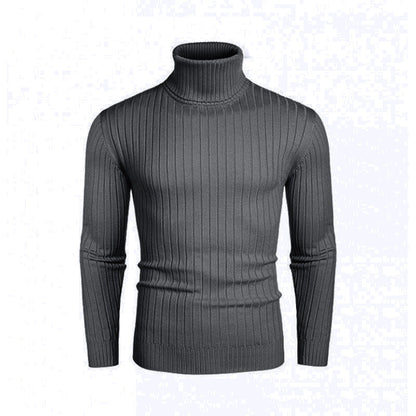 Herren Rollkragenpullover Fein Rippenstrick Eleganter Stil