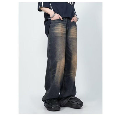 Herren Jeans Wide Leg Vintage Style Used Look Berlin