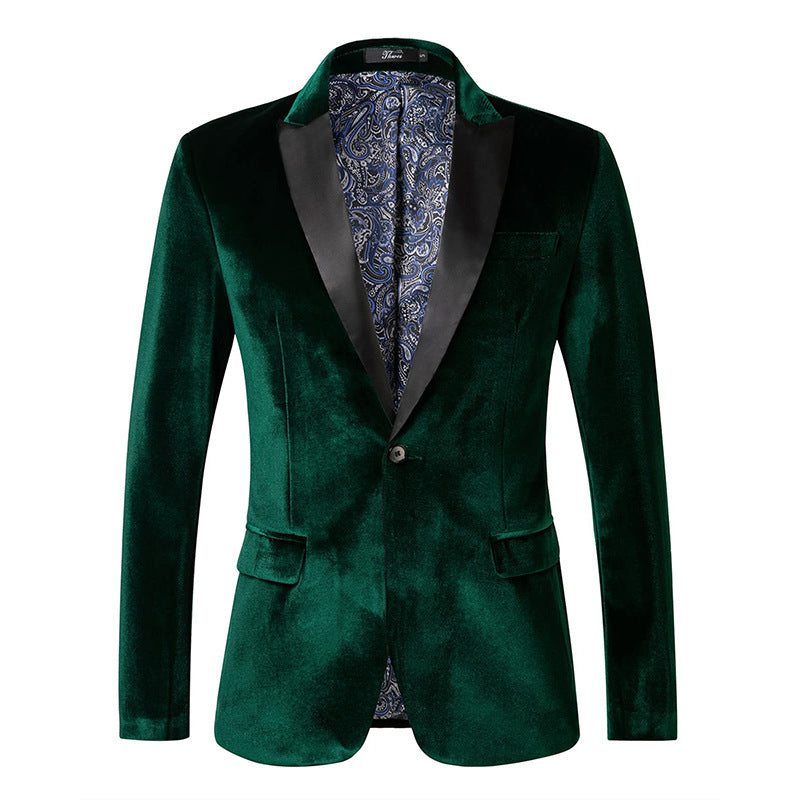 Eleganter Herren Blazer Samt Schwarzer Luxus Anzug