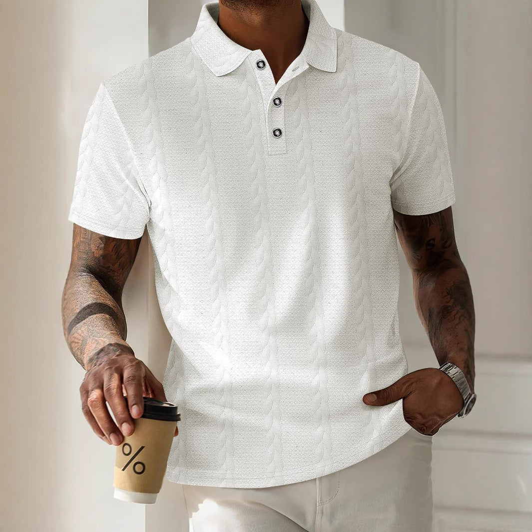 Herren Polohemd Elegantes Struktur Design Modern