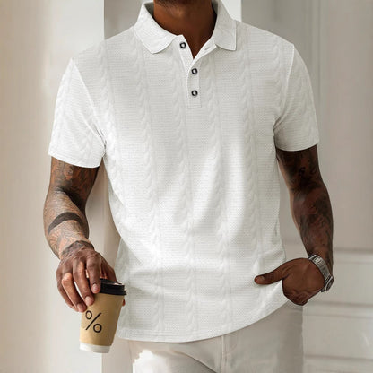 Herren Polohemd Elegantes Struktur Design Modern