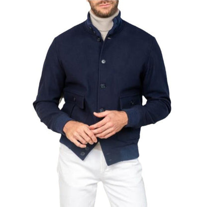 Herren Chino-Jacke Modern mit Taschen Slim Fit