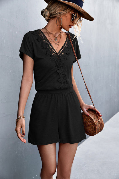 Damen Jumpsuit Elegant Häkel Applikationen Damenanzug
