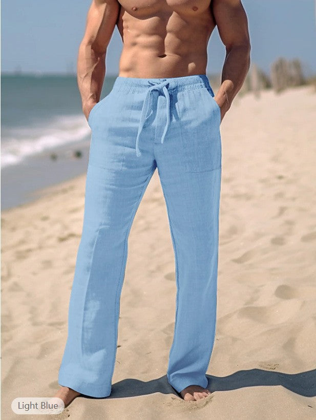 Leichte Leinenhose Sommer Herren Bequem Verstellbar