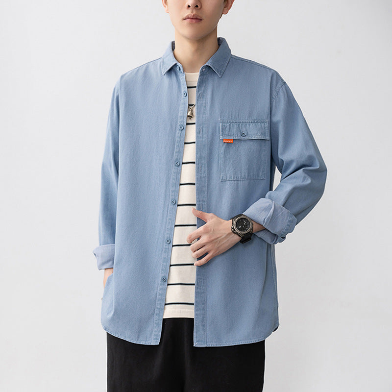 Herren Denim Overshirt mit Brusttasche Modern Trendy - BerlinGlamour
