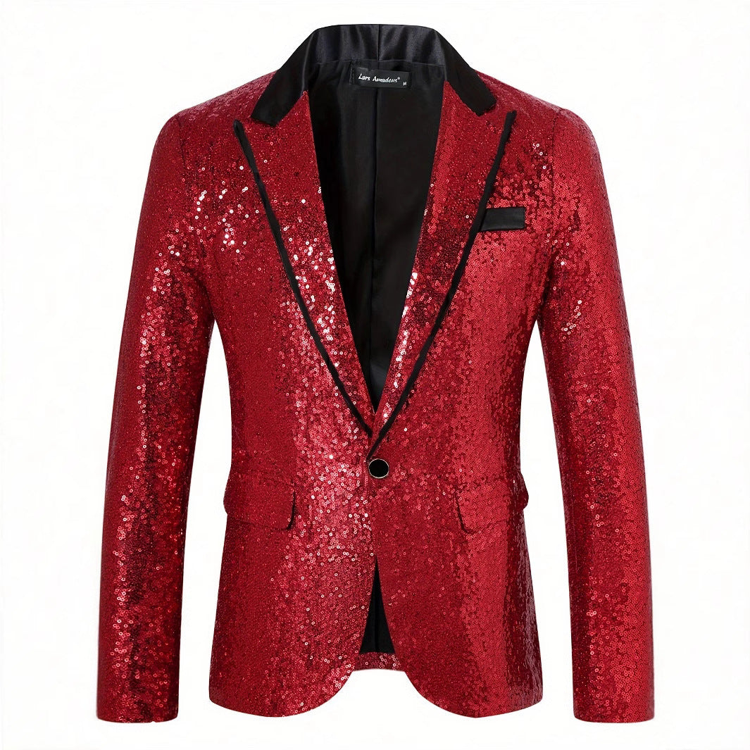 Paillettenblazer Herren Glamour Jacke Glitzer