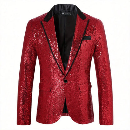 Paillettenblazer Herren Glamour Jacke Glitzer