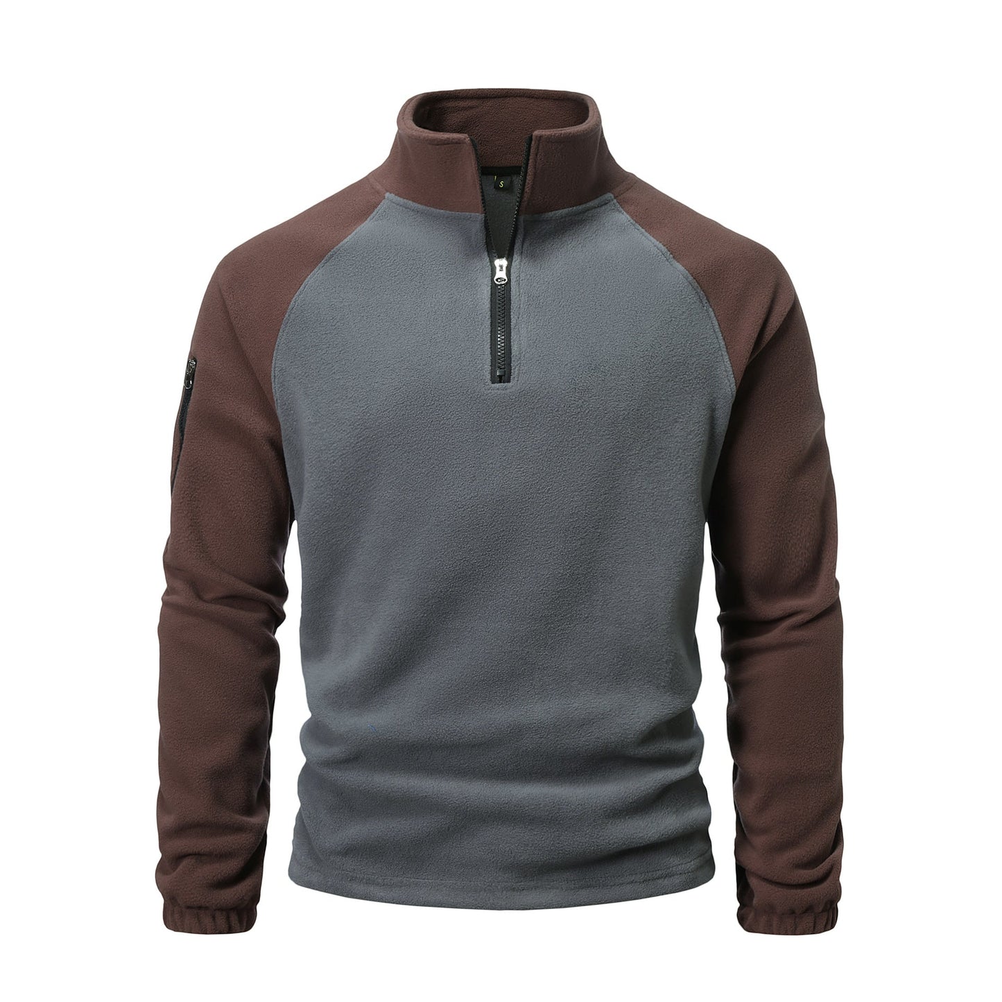 Herren Fleece Pullover Mit Taschen Halbzipp Modisch