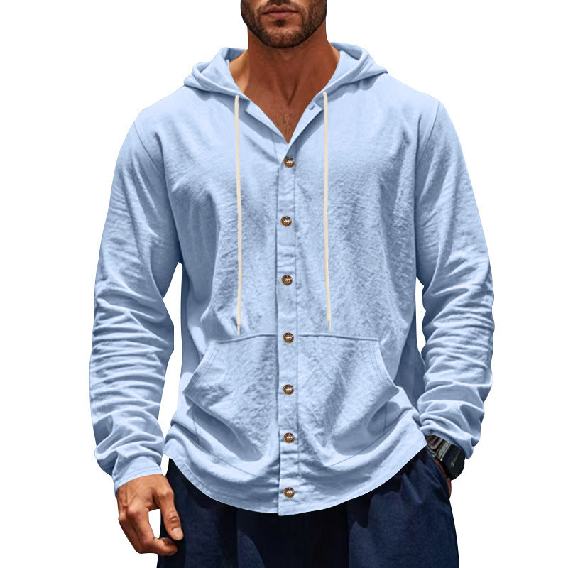 Herren Fleecejacke Kapuze Sportlich Modern