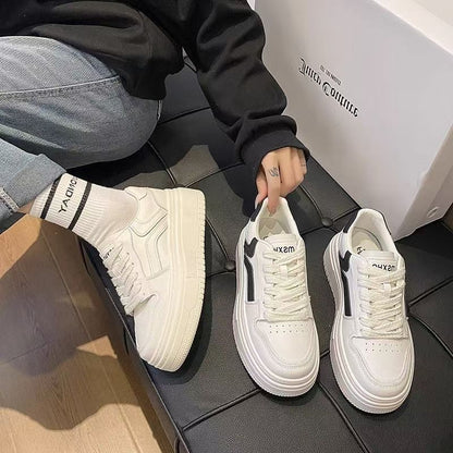 Damen Sneaker Plattform Hohe Absätze Sportlich Schwarze Modeschuhe