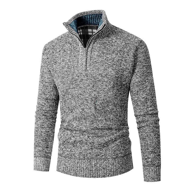 Herren Strickpullover Halbzipp Modisch Berlin Chic