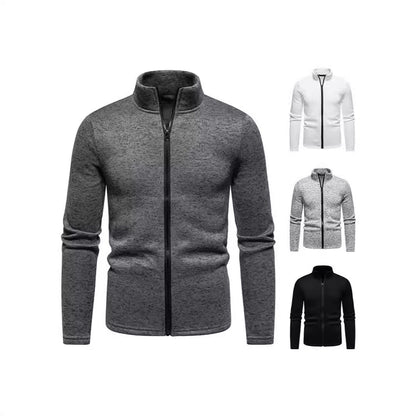Herren Fleecejacke Warm mit Reißverschluss und Kragen
