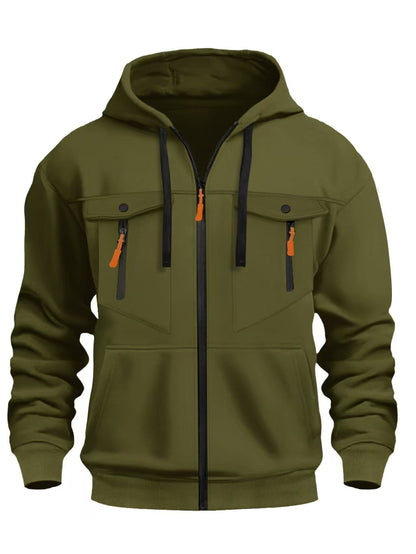 Herren Outdoorjacke Wasserdicht mit Reißverschlusstaschen