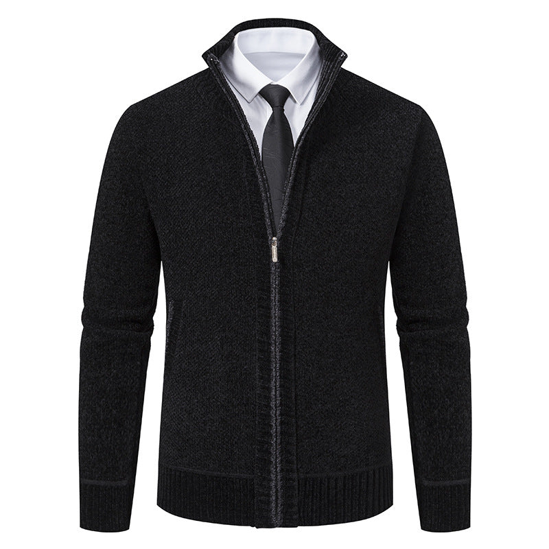 Herren Strickjacke Modern Elegante Reißverschluss Kragen