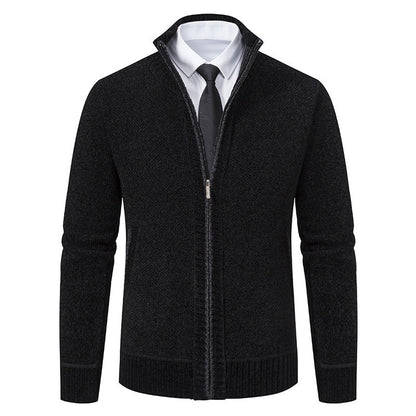 Herren Strickjacke Modern Elegante Reißverschluss Kragen