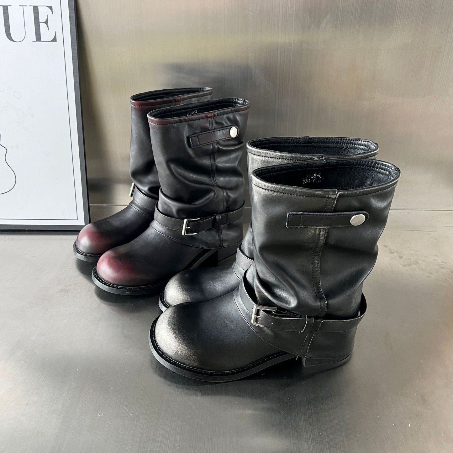 Damen Stiefel Komfortabel Flexibel Mit Reißverschluss